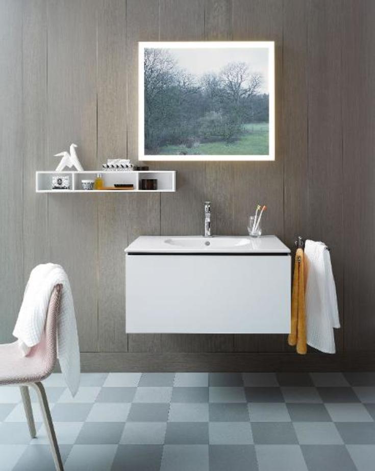 Duravit L-Cube speil med lys, dimbart, sensor, 80x70 cm, hvit