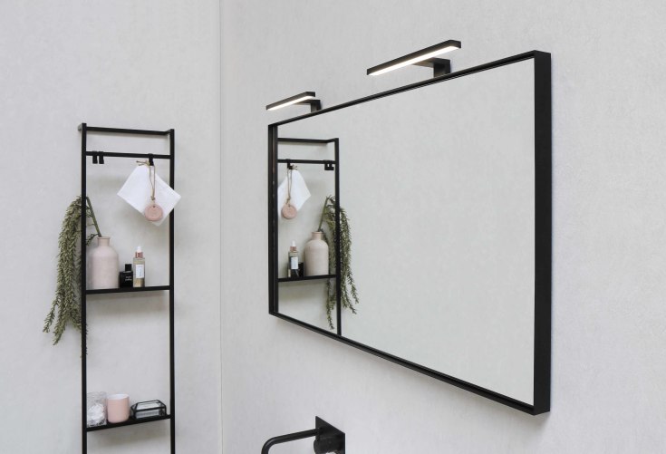 Sanibell Basicline spejl, 120x60 cm, mat sort