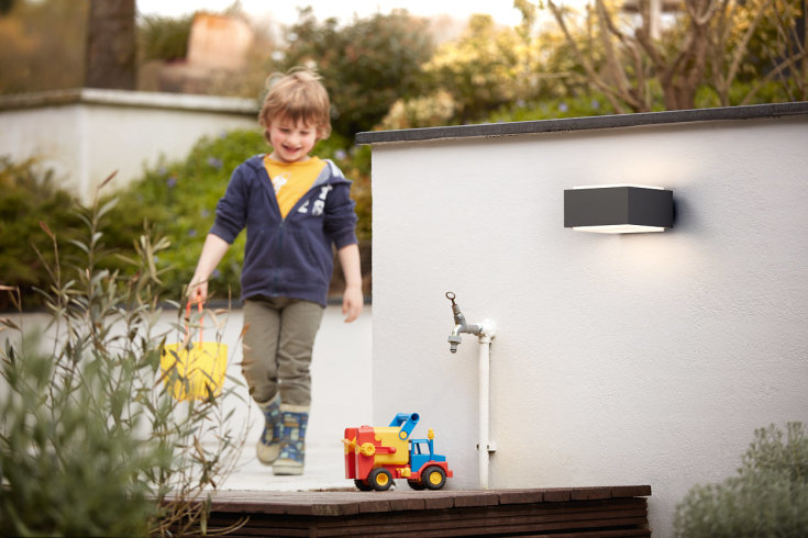 Philips myGarden Hedgehog udendørs væglampe, antracit