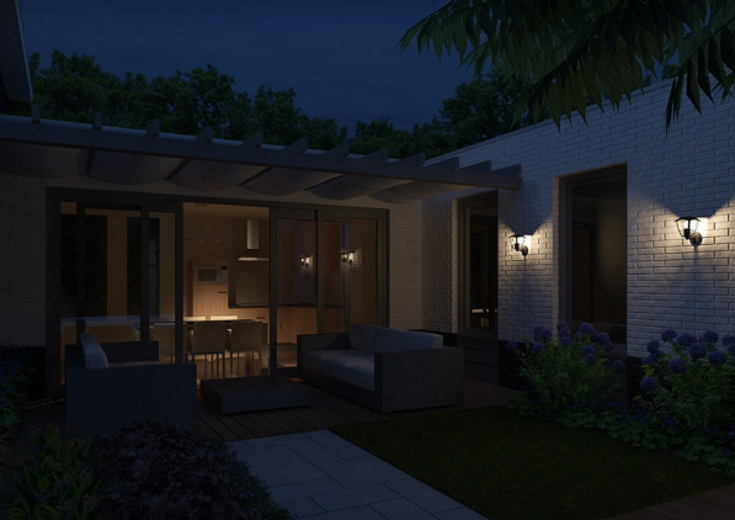 Philips myGarden Creek udendørs væglampe, sort