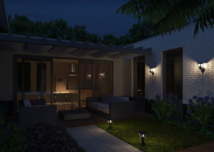 Philips myGarden Creek udendørs væglampe med sensor, sort