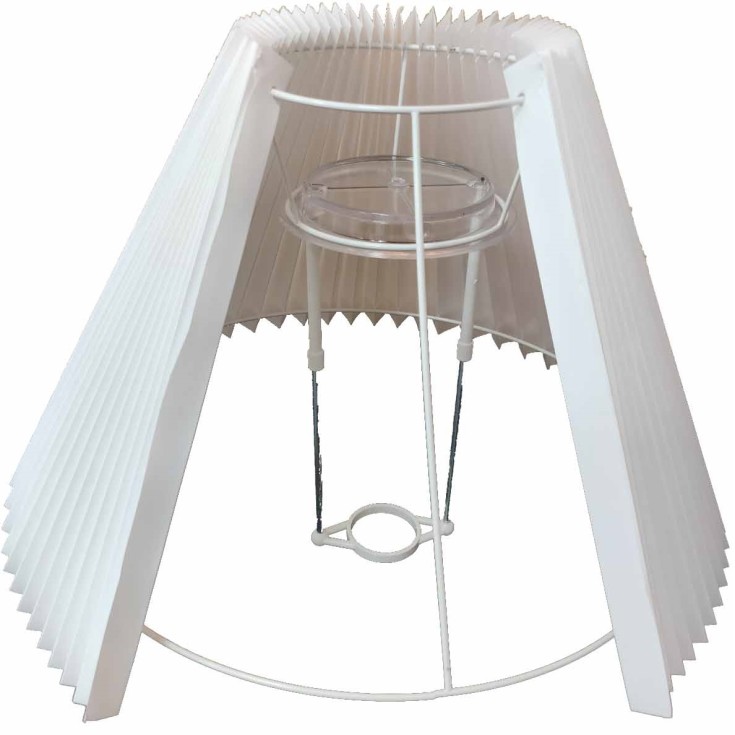 Skærmstativ, hvid plast, Ø40mm, forskydelig 14 - 21 cm