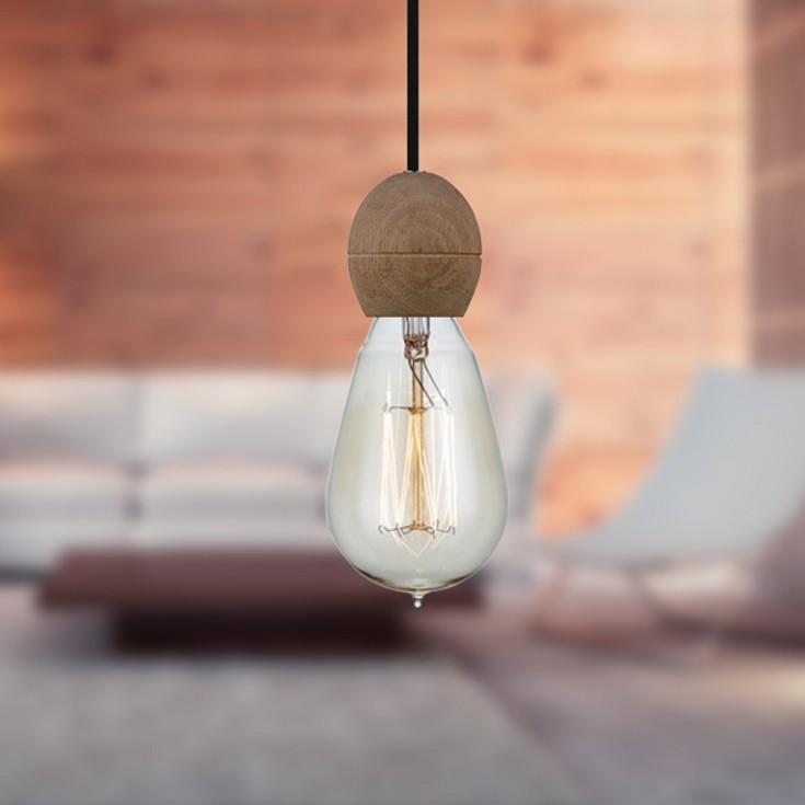 Halo Design Round fatningssæt, mørkt træ