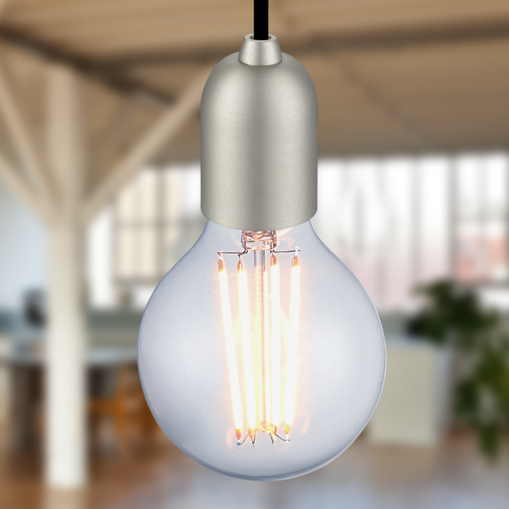 Halo Design E27 fatning, børstet stål