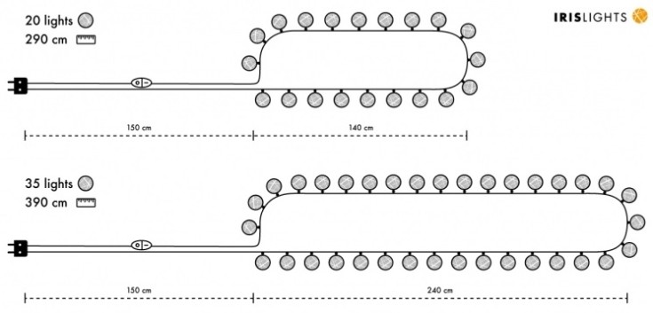 Iris Lights Tivoli lyskjede, 20 kuler