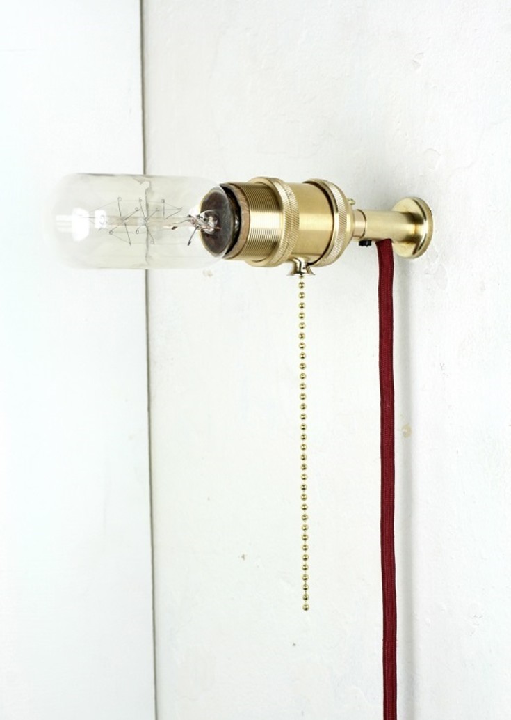 Retro vegglampe, messing