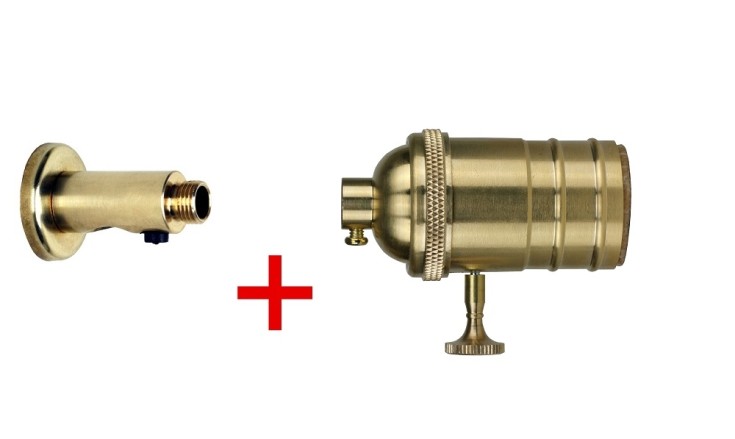 Retro vegglampe, messing