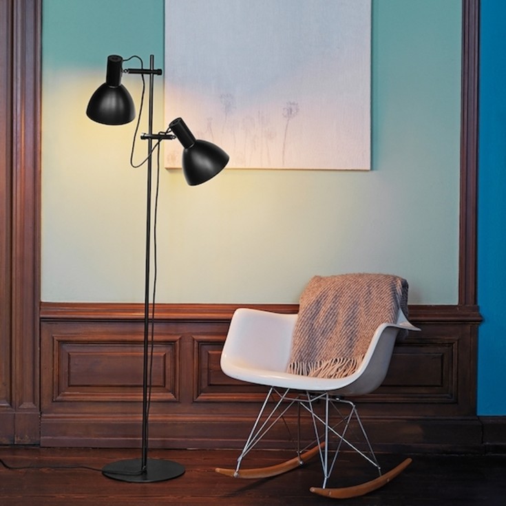 BALTIMORE Gulvlampe 2L svart