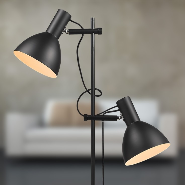 BALTIMORE Gulvlampe 2L svart