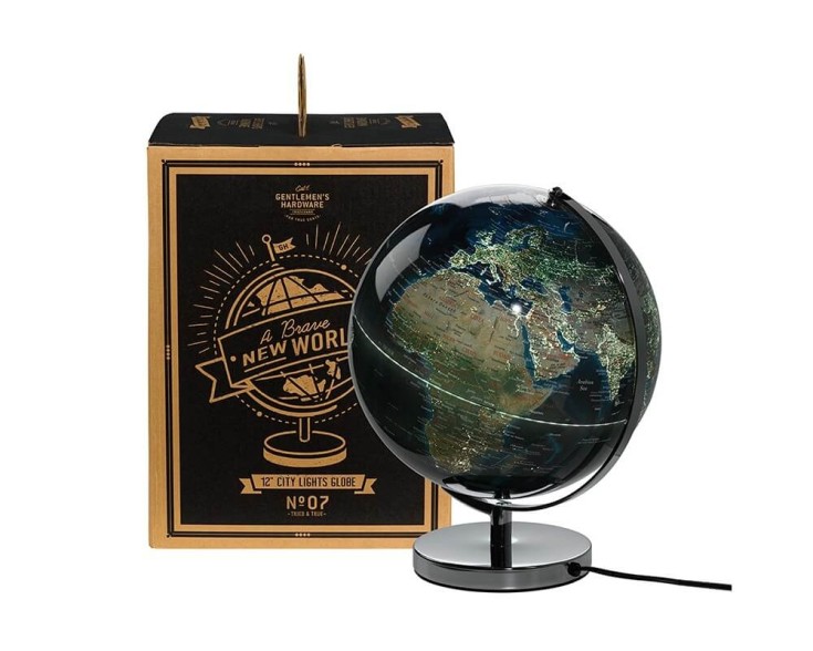 Globus med lys fra byer