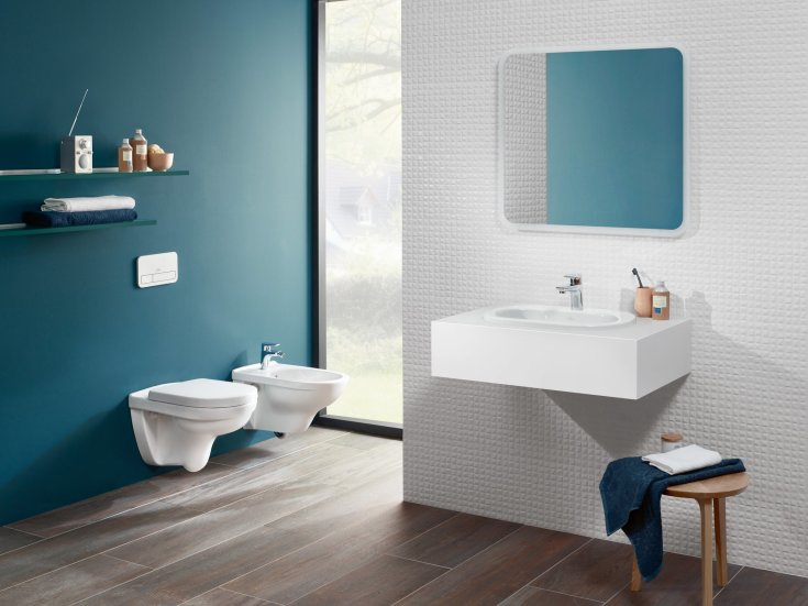 Villeroy & Boch O.Novo væghængt toilet, uden skyllekant, rengøringsvenlig, hvid