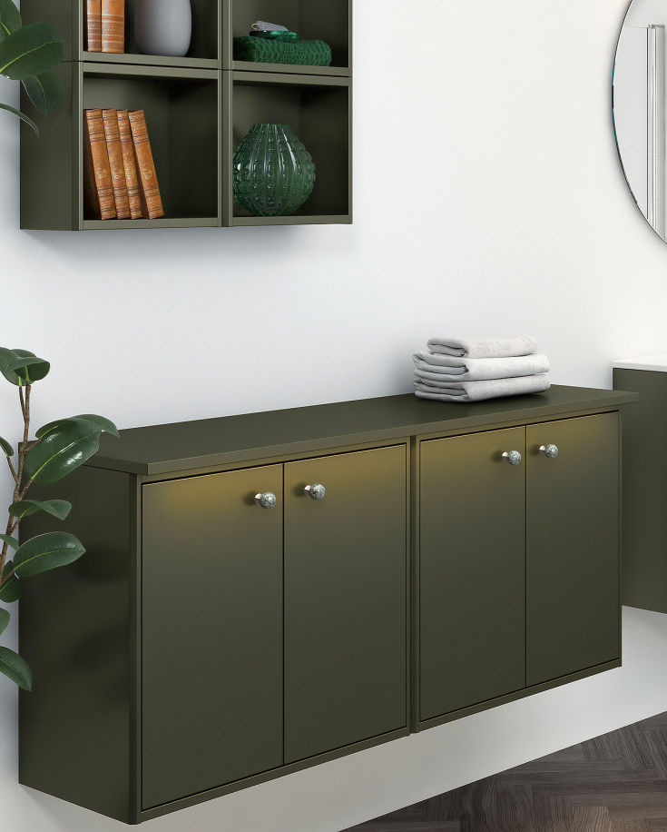 Gustavsberg Graphic vægskab, 59,9x55 cm, grøn