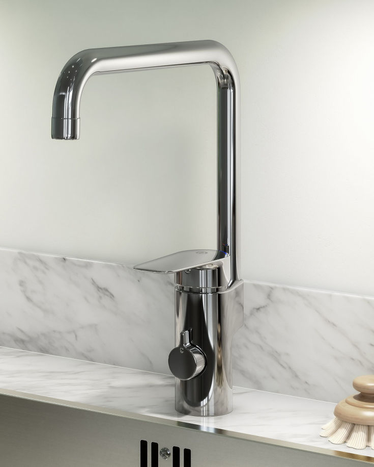 Gustavsberg Atlantic köksblandare, diskmaskinsavstängning, krom