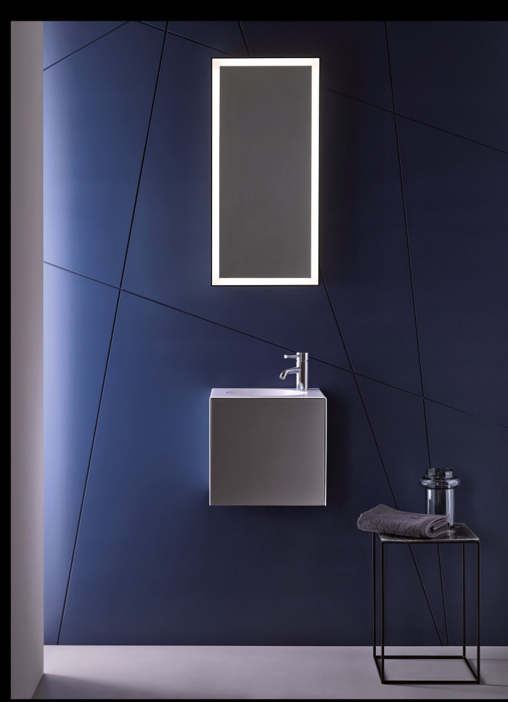 Alape speil med lys, dimbar, 60x100 cm, sort