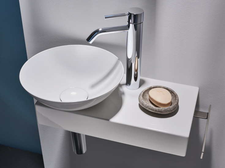 Alape Piccolo Novo håndvask, 55x32 cm, venstre, hvid