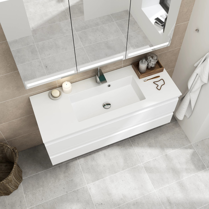 Dansani Minore servant, 100,2x45,5 cm, hvit