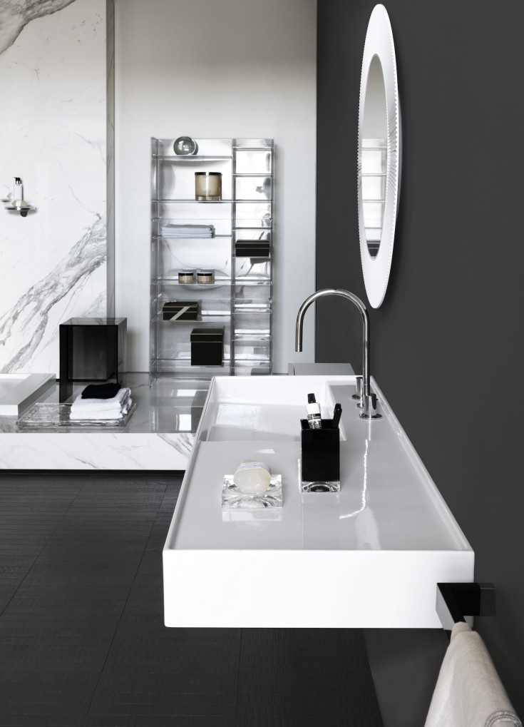 Kartell Laufen All Saints spejl, Ø78 cm, hvid