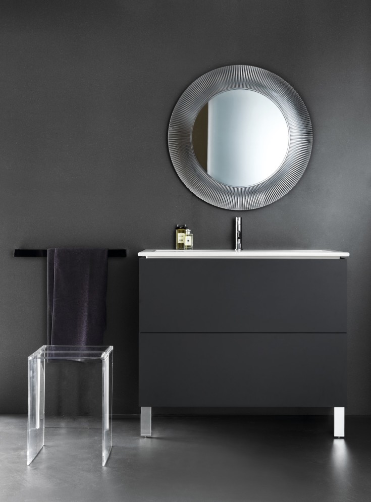 Kartell Laufen All Saints speil med lys, Ø78 cm, transparent