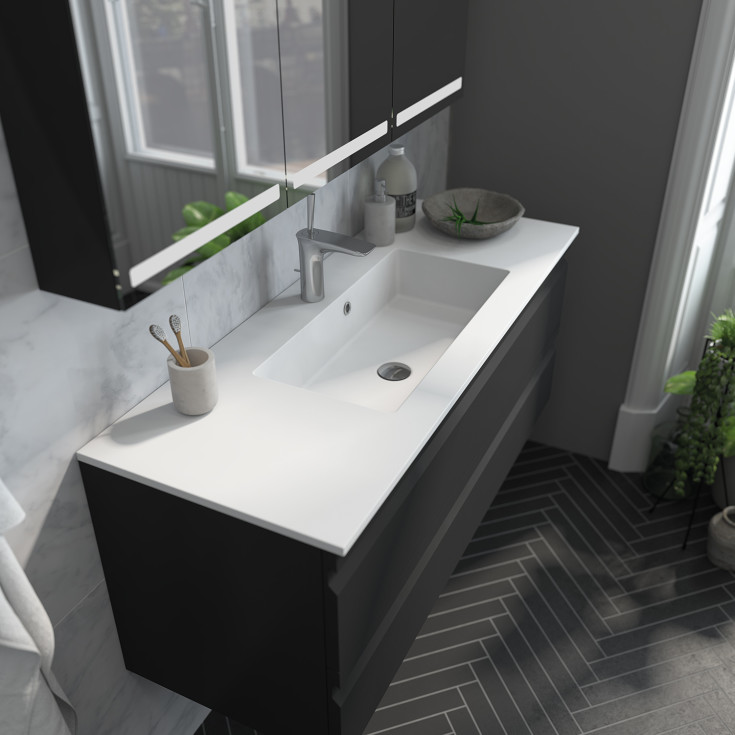 Dansani Minore servant, 120,2x45,5 cm, hvit