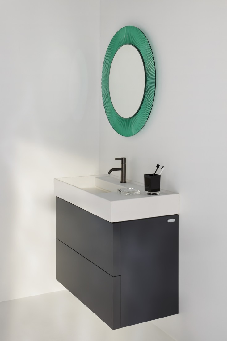 Kartell Laufen All Saints speil, Ø78 cm, grønn