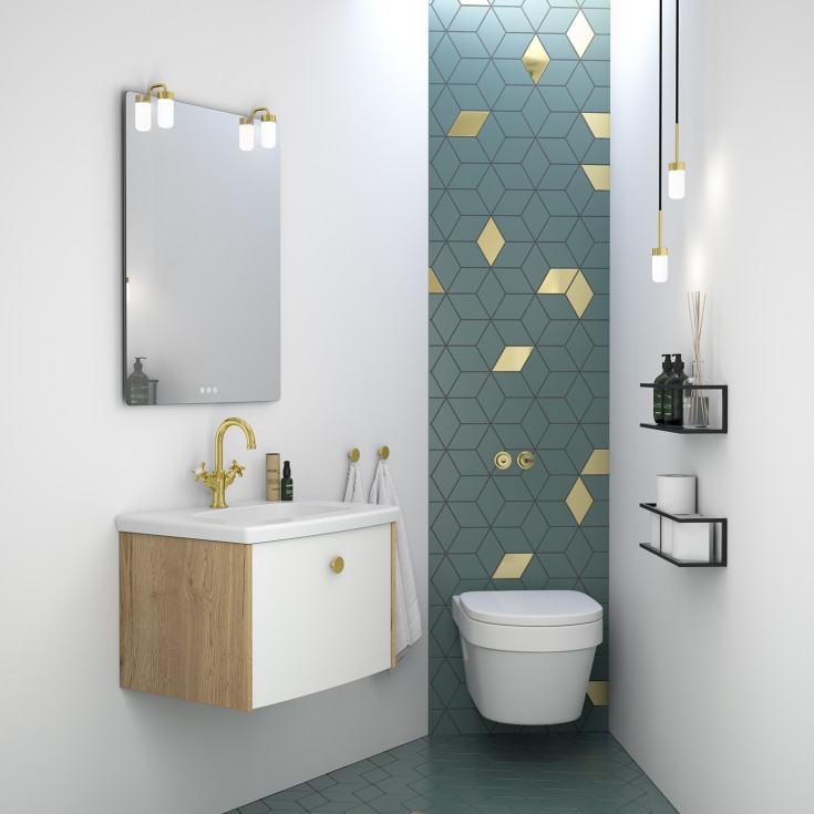 Dansani Lyra spegellampa, mässing