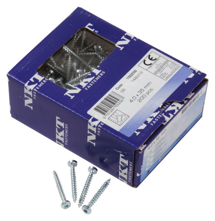 NKT Spun+ skruv, förzinkad, panhuvuden, 4,0x40 mm, 200 stk