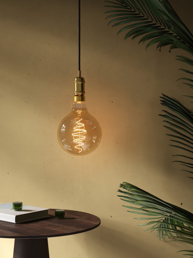 3 stk Nordlux Deco Gigant Spiral E27 globepære, 8,5W, røgfarvet