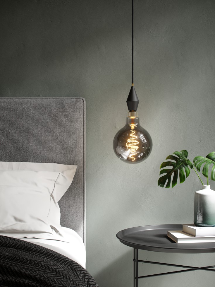 3 stk Nordlux Deco Gigant Spiral E27 globepære, 8,5W, røgfarvet