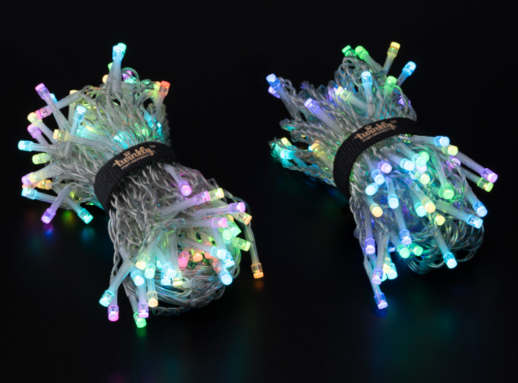 Twinkly udendørs lysgardin, 210 farvede + hvide lys, 1x2,1 meter