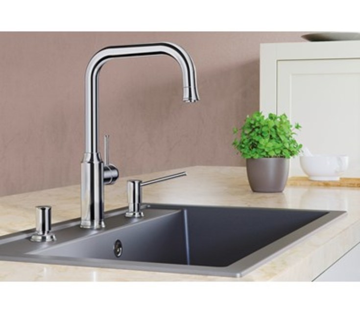 Blanco Livia-S köksblandare, utdragbar pip, krom