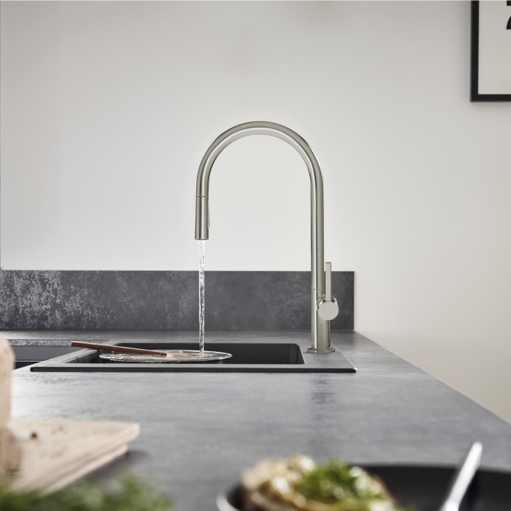 Hansgrohe Talis M54 køkkenarmatur, udtrækstud, stål