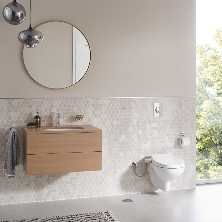 Grohe Bau toalettsits, dusch, soft close, vit
