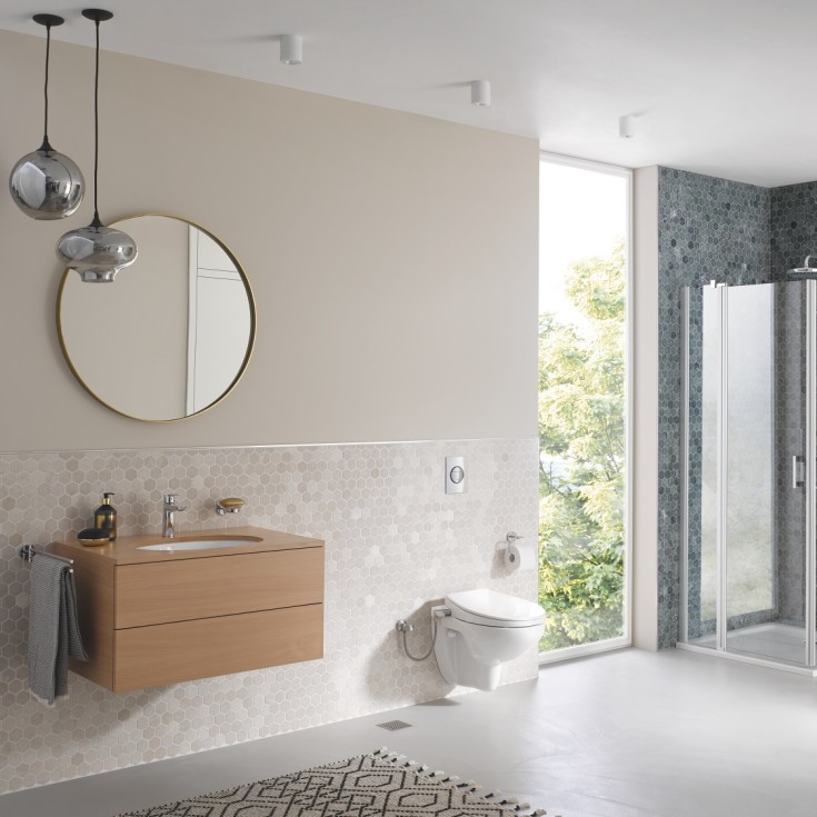 Grohe Bau toalettsits, dusch, soft close, vit