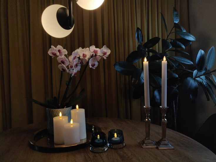 Veli Line LED kronelys, batteri, hvit