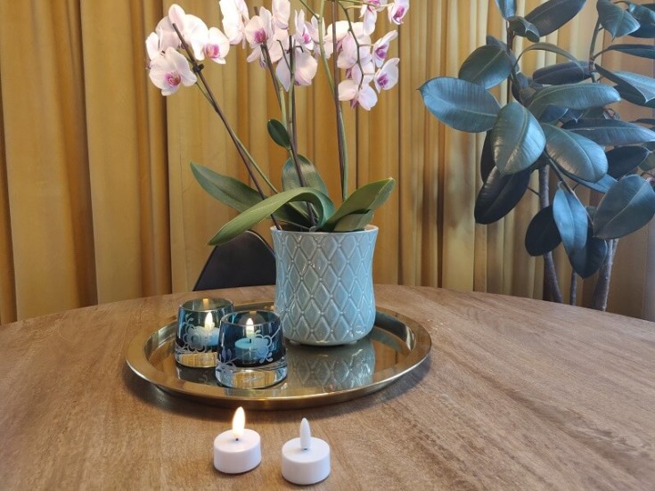 Veli Line LED fyrfadslys, batteri, 4 stk