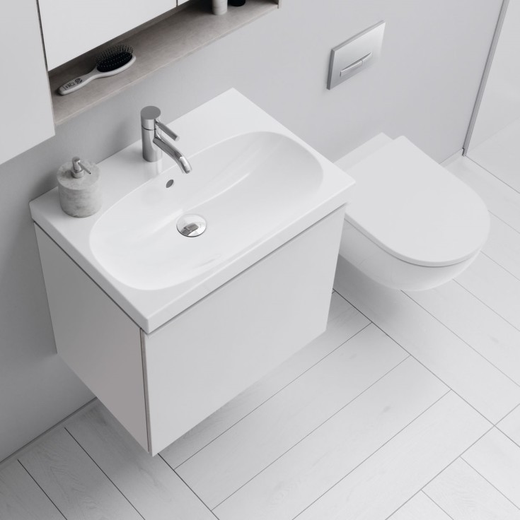 Geberit Acanto væghængt toilet, uden skyllekant, rengøringsvenlig, hvid