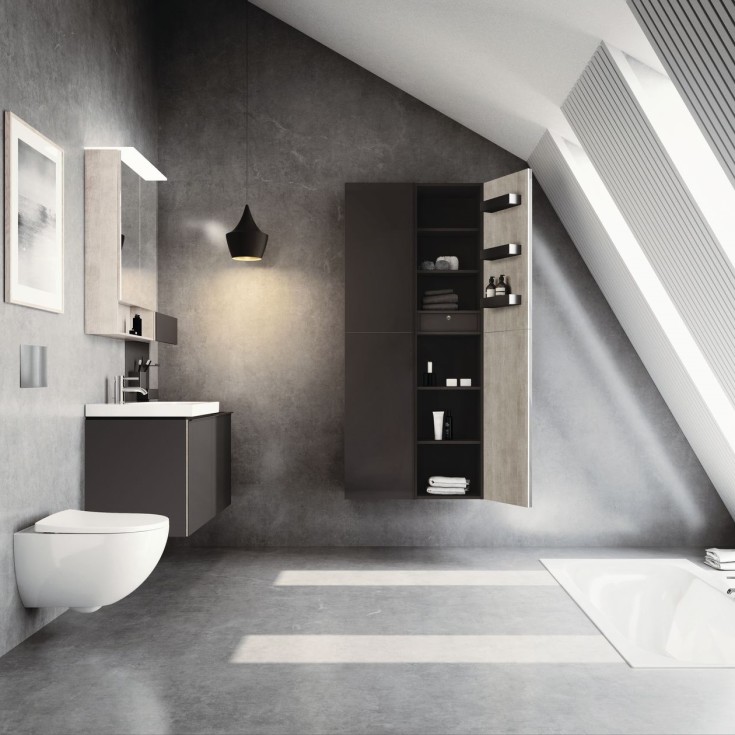 Geberit Acanto vägghängd toalett, utan spolkant, lätt att rengöra, vit