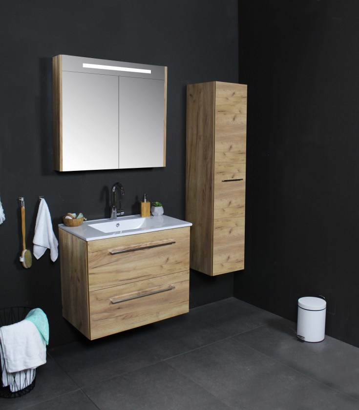 Sanibell Basicline højskab, 35x150 cm, whisky eg