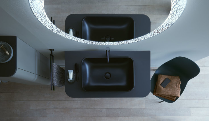 Duravit Happy D.2 håndvask, 60x40 cm, mat antracit