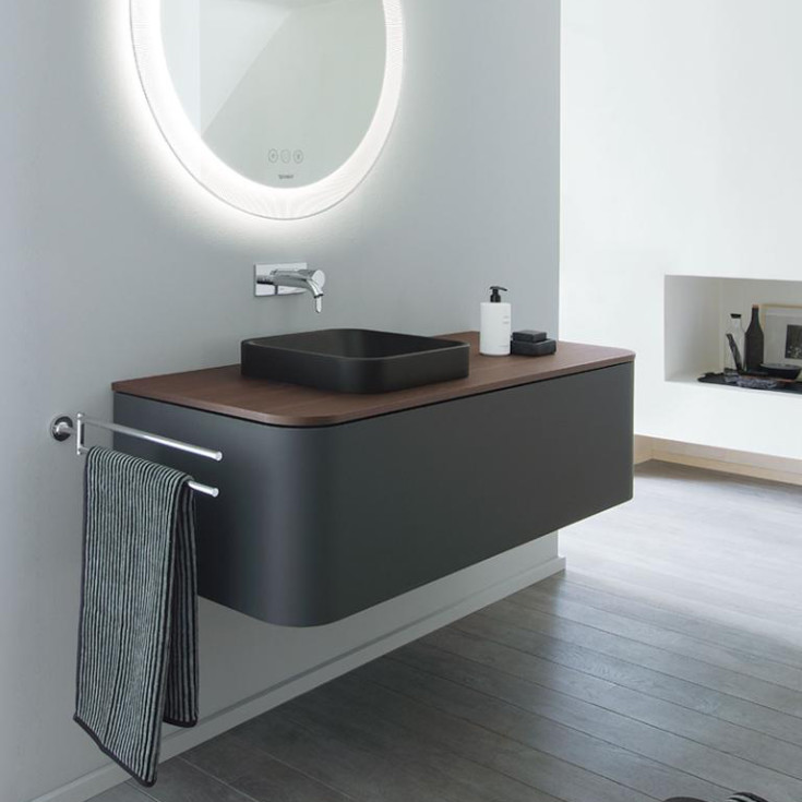 Duravit Happy D.2 tvättställ, 40x40 cm, matt antracit