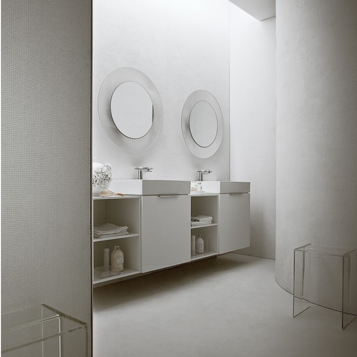 Kartell Laufen All Saints speil med lys, Ø78 cm, transparent