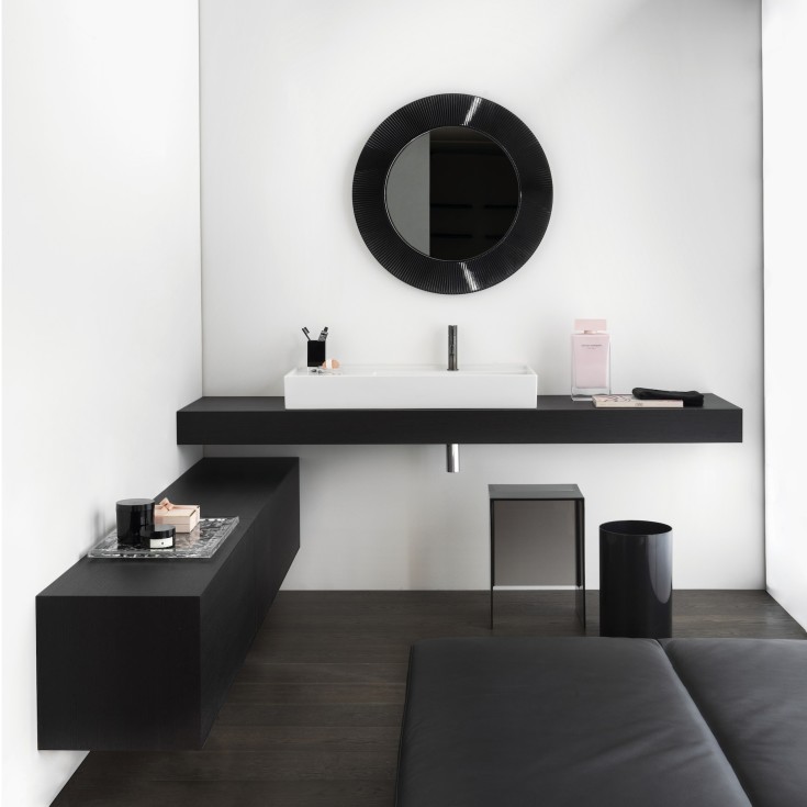 Kartell Laufen All Saints spegel, Ø78 cm, svart