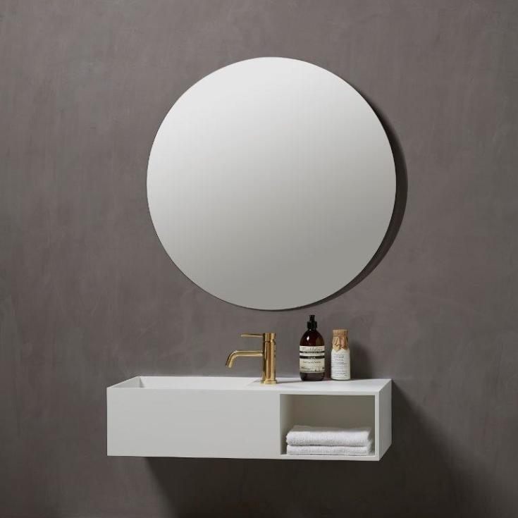 Loevschall Odense speil med lys, Ø81 cm