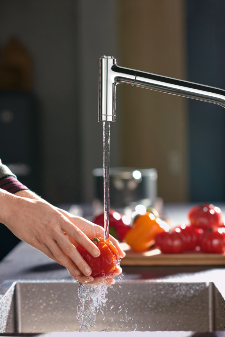 Hansgrohe diskbänk, 50x45 cm, rostfritt stål