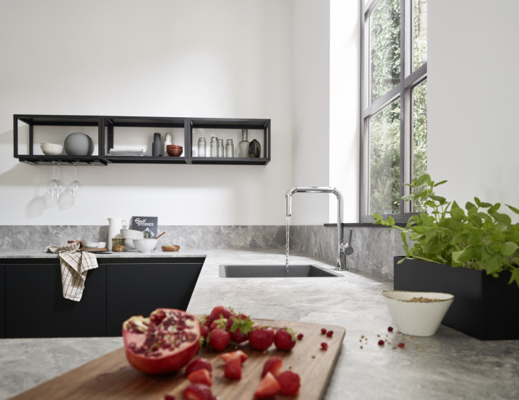 Hansgrohe diskbänk, 50x45 cm, svart