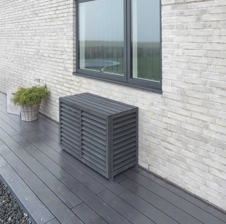 Varmepumpeskjuler, kompositplast, antracitgrå