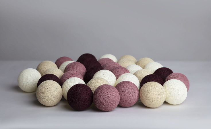 3 stk Iris Lights Dusty Pink lyskæde, 35 kugler