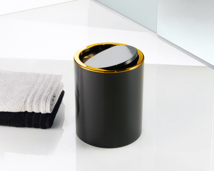 Kleine Wolke Golden Clap toiletspand, 5 liter, sort/guld