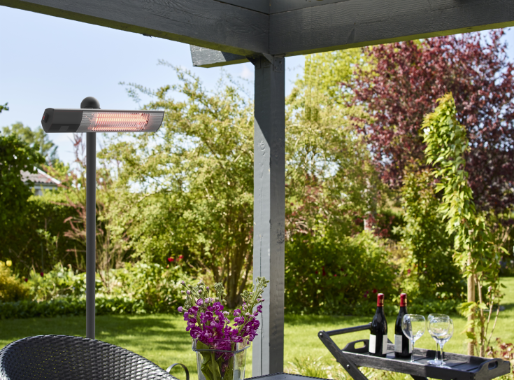 Horthus terassvärmare, infraröd, golvmodell, 1500 W, svart