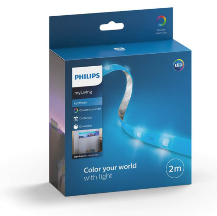 Philips myLiving LED stripe, farget lys og fjernkontroll, 2 meter